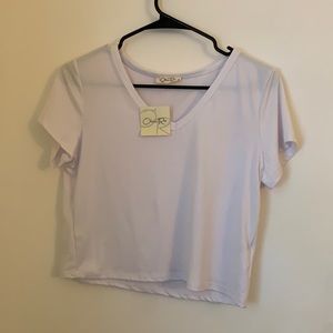 BRAND NEW WHITE V NECK CROP TOP
